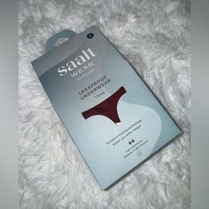 NWB Saalt Thong Period Underwear Burgundy Color Size Large
